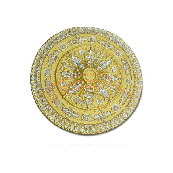 factory price Golden Silver color Polyurethane PU Ceiling Medallion gold decorative Ceiling Moulding