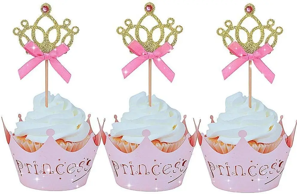 Gyufise 36 Pack Oh Baby Cupcake Toppers Glitter Baby Shower Cupcake Picks Decorations for Celebrating Baby Shower Kids