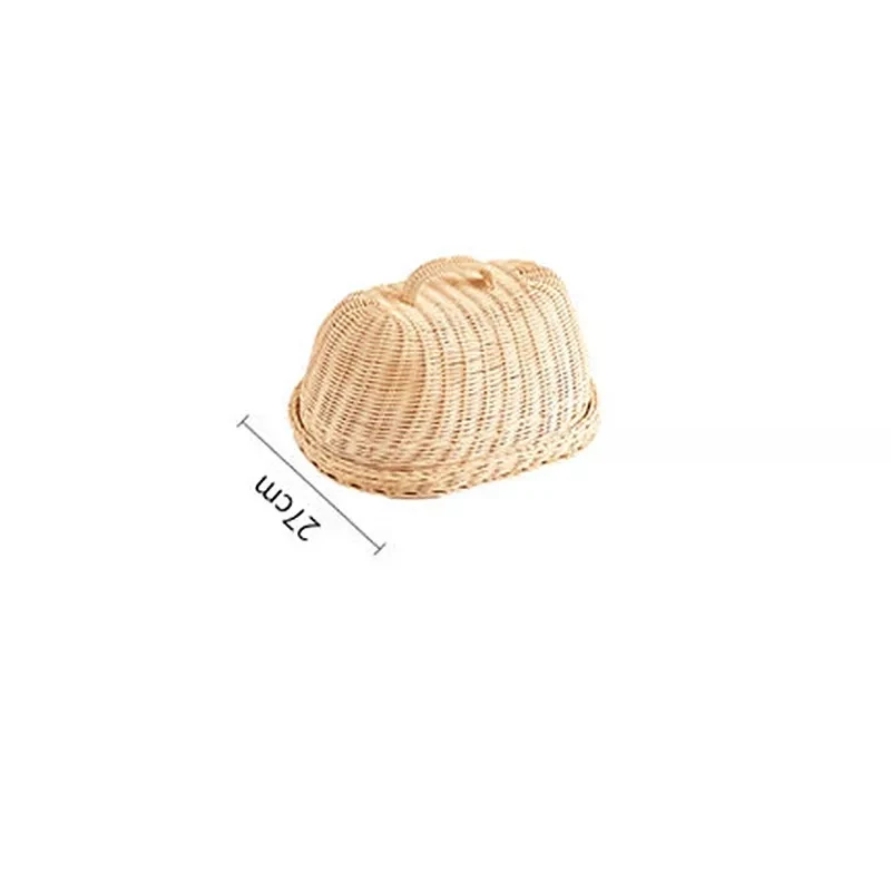 Wholesale handmade rattan basket storage boxes storage rattan box for fruit and bread with lid