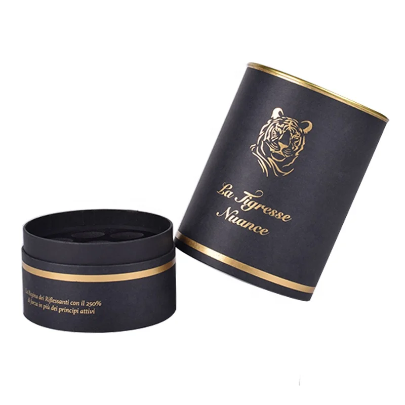 white black cylinder paper tubes gift packaging box for dry shampoo cosmetic perfume diffuser essential oil dropper bottle