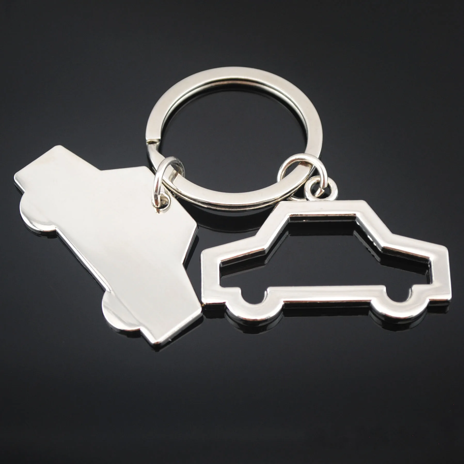 Personalized Logo Laser Engraved Alloy Key Holder Car Shaped Blank Sublimation Custom Metal Keychain