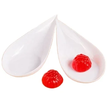 New Disposable Sushi Dessert Cake Spoon Plastic Teardrop Cake Display Fancy Dessert Spoon