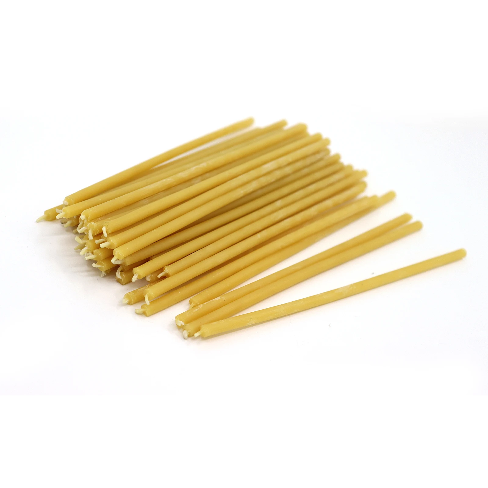 Custom Thin Long 6.3 Inch / 7.3 Inch 100% Natural Beeswax Prayer Taper Candles Religious Smokeless Pure Beeswax Candles with Box