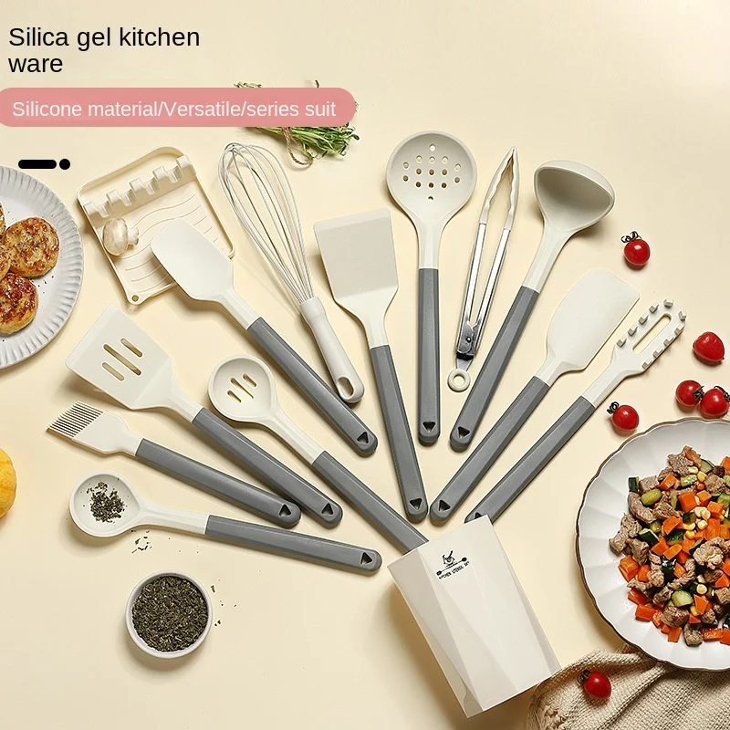 Кухонные принадлежности Amazon, новая силиконовая кухонная утварь, домашняя лопатка из 14 предметов, держатель для еды, держатель для кухонной утвари