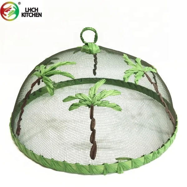 
Reusable Outdoor Picnic Food Covers Tent Umbrella Metal Mesh Screen Food Cover With Tree Design 