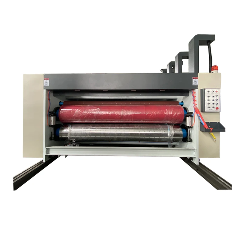 Carton Pizza Box Semi-auto 3 Colors Flexo Ink Printing Slotting Die Cutting Machine For Sale