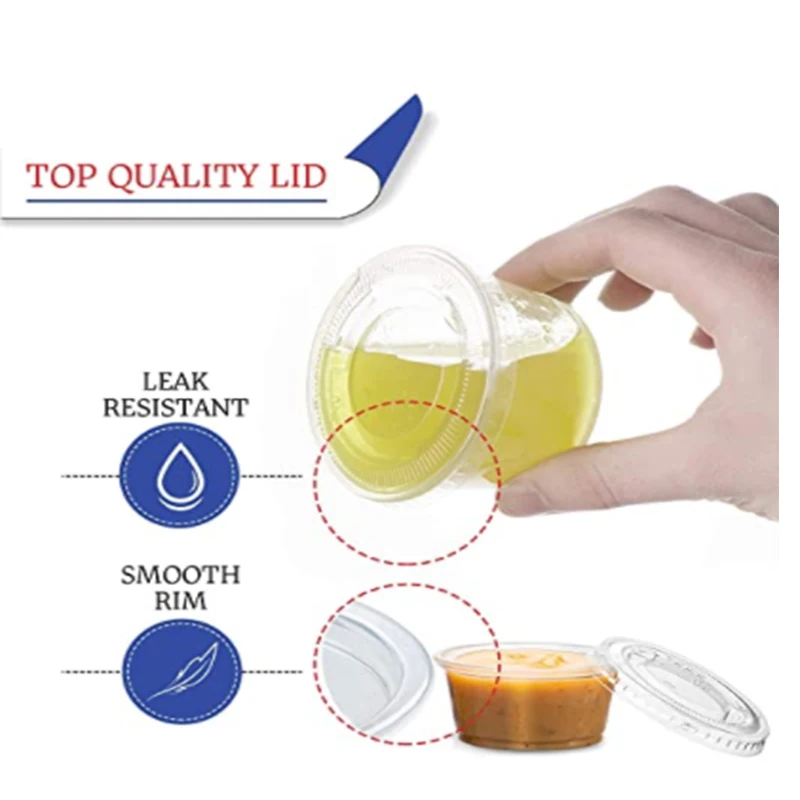 1 oz 2 oz Manufacturer Plastic Sauce Cup With Lid Jello Shot Cup