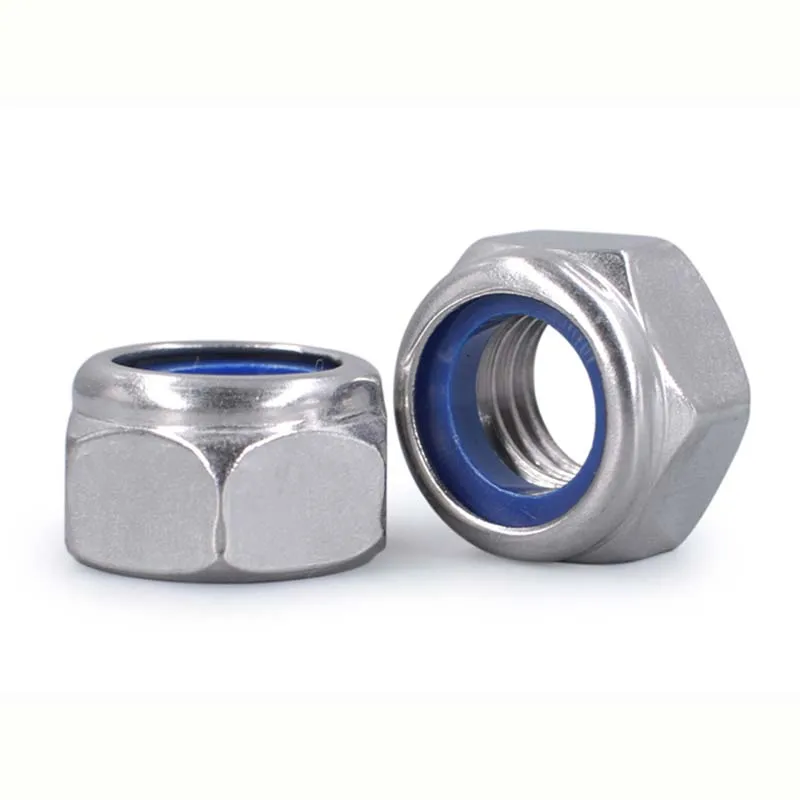 M2M3M4-M14 steel locknut Black lock nut Nickel-plated nylon lock self-locking anti-skid nut