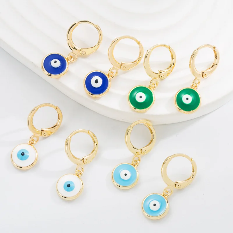 Merryshine 925 Sterling silver jewelry evil turkish blue cz devil eye stud earrings for Women