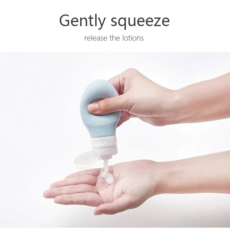 TSA Carry On Approved Leak Proof Portable Shampoo Cosmetic Toiletry Container Squeezable Tube Silicone Travel Bottle Set