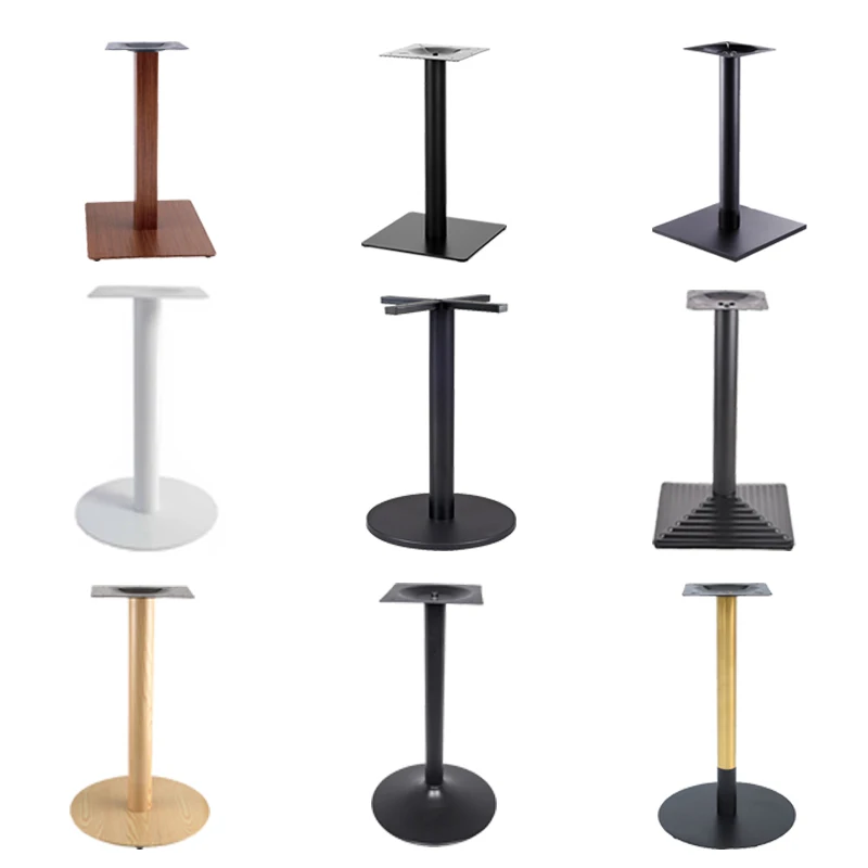 Metal Steel Nickel 3 Legs Single Leg Cross Table Base Centere Arrangement Bar Caffeee Support Restaurant Round Table Column Base