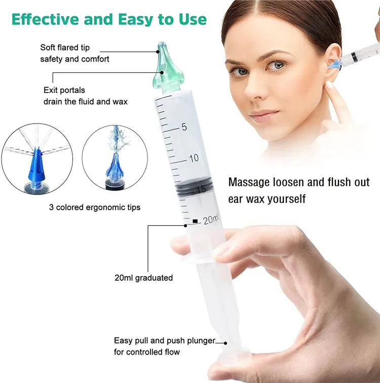 Ear Wax Wash Cleaner Syringe Tip Ear Irrigation Syringe Ear Wax Remover Removal Kit Tool