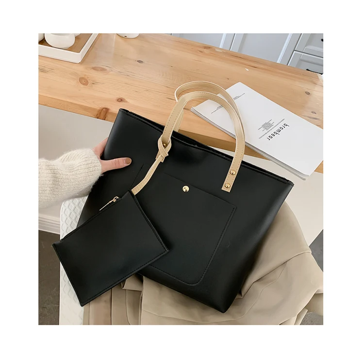 Вместительная женская сумка 2 в 1 на одно плечо, модные повседневные Мягкие кожаные кошельки и сумки