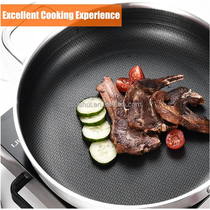 Dishwasher and oven safe 5 QT 3-ply stainless steel saute pans with comfortable double handles and stainless steel lid