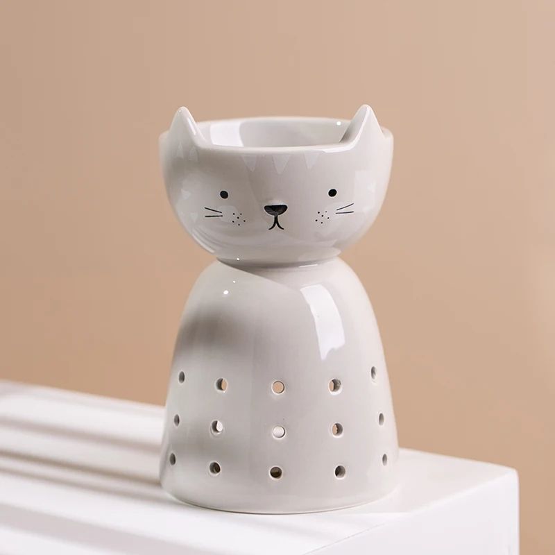 YUANWANG Cute Cartoon Custom Ceramic Oil Burner Fragrance Tea Light Scented Wax Melt Candle Warmer Incense Burners