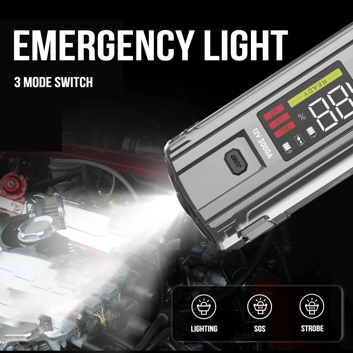 UltraSafe 12v Jump Starter Fit Extreme Temperatures High Discharge 3000A Battery Jump Starter For Vehicles Car