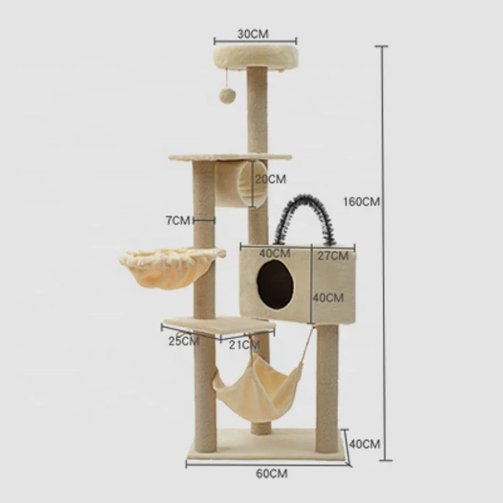pet supplies amazon hot selling cat climbing tree Wood 4 Layers climbing tower for cat towers cat scratching posts