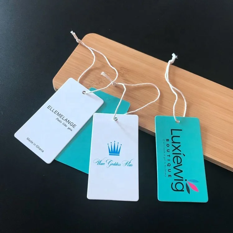 Guangzhou Customized Brand Logo Printed Kids Hang Tags For Clothing wig hair