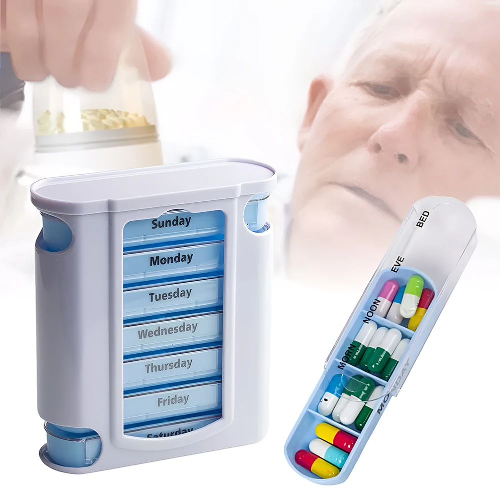 NBBLUESKY Weekly 28 Day Plastics Pill Box Holder 7 Days Medicine Storage Organizer Best-selling Classic Pill Organizer