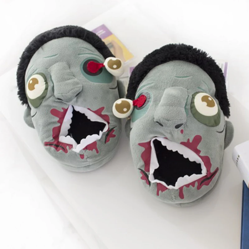 Новинка 2021 забавные плюшевые тапочки с зомби подарки друзьям новые для детей