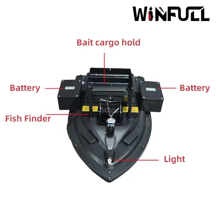 WINFULL Wireless Remote Control Fishing Feeder Video Fish Finder Bait Boat GPS Positioning RC Fishing Bait Boat