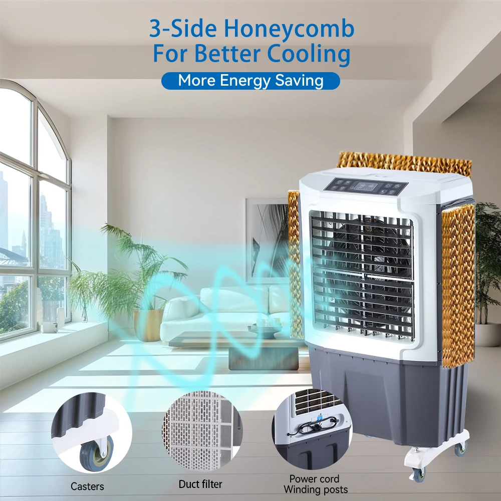 AC/DC rechargeable standing fan air cooler industrial fan air cooler water air cooler