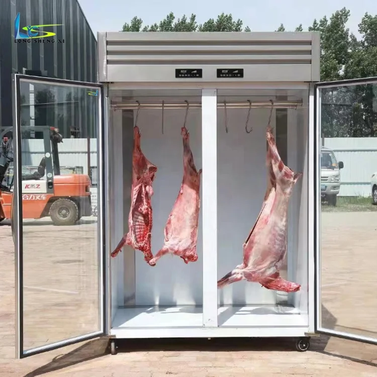 Stainless Steel glass Meat Hanging refrigerator Glass Meat Rack Fridge meat pork beef hanging refrigerated With Free Hook