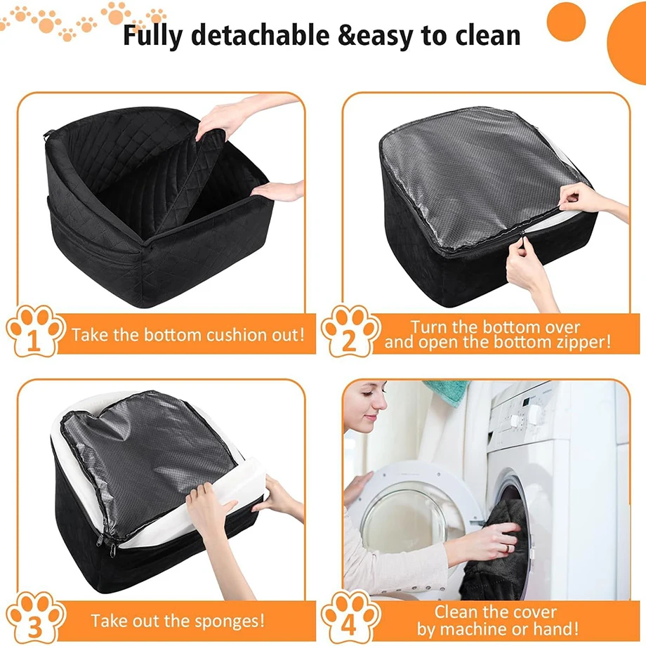 Dog Car Seat for Small Medium Dogs, Memory Foam Booster Car Seat for Dogs Elevated Pet Car Seat