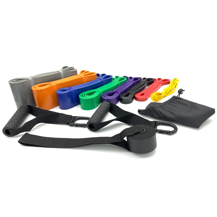 Латексные бандажи de resistencia с ручкой, дверной анкерный набор, индивидуальная этикетка, плоские фитнес навальные резисторы для мужчин