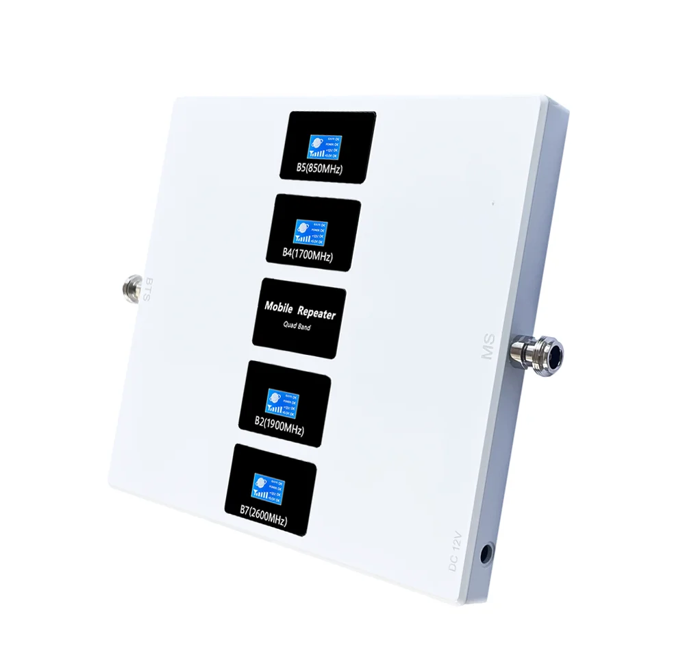 Factory Low Price 4-Band Phone Signal Booster Mobile Network Repeater  850 1900 1700 2600Mhz For North America And South America