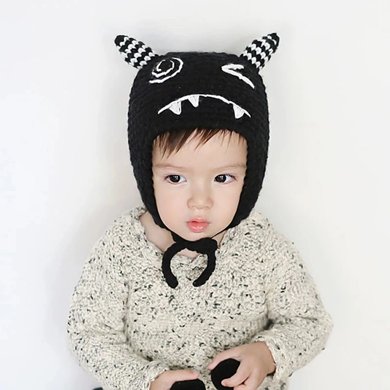 Toddler Kids Infant Winter Hat Earflap Knit Warm Cap Knitted Beanie for Baby Boys Girls
