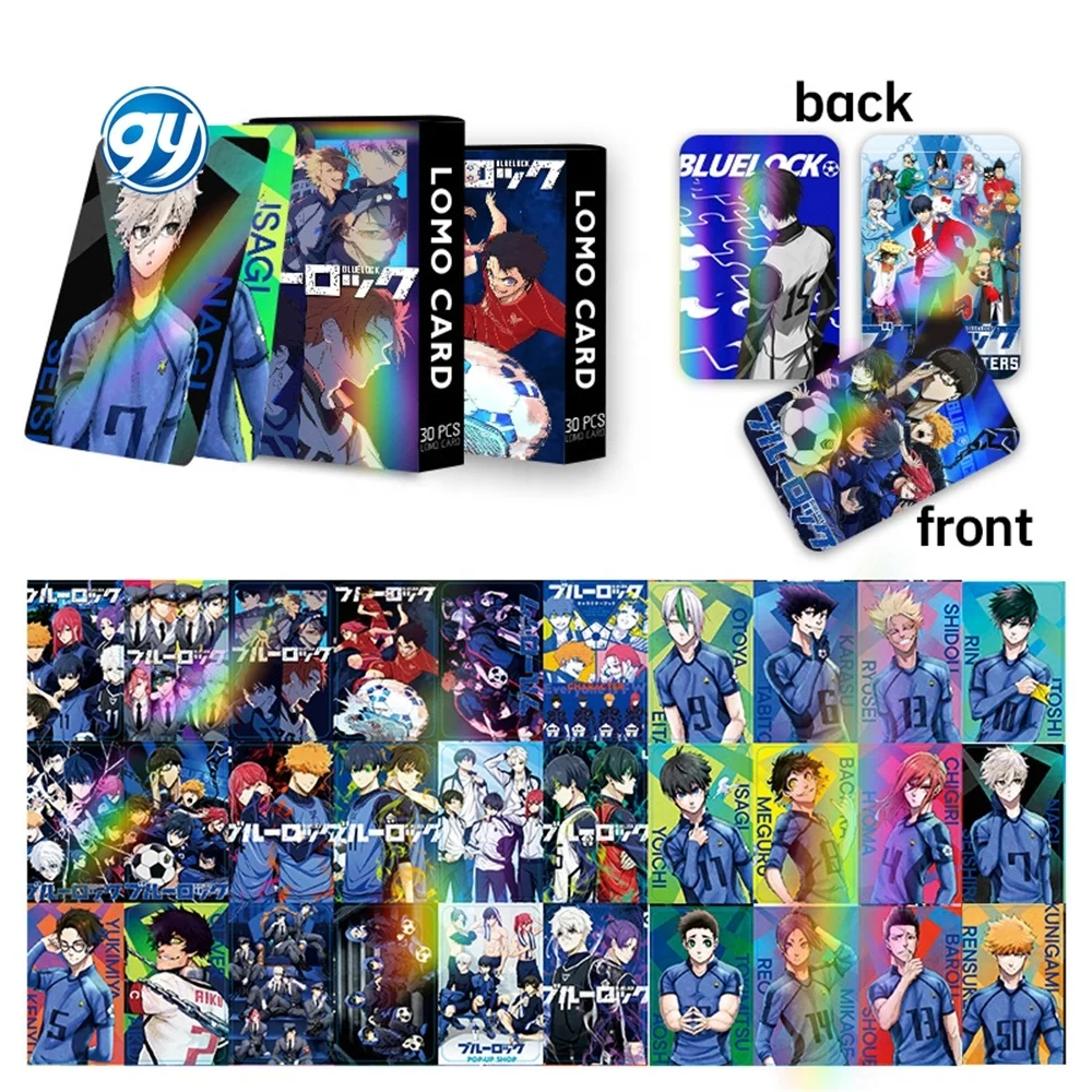30pc/box blue lock anime Lomo Cards Isagi Yoichi Chigiri Hyoma Rin Itoshi Mikage double-sided Postcards bookmark greeting card