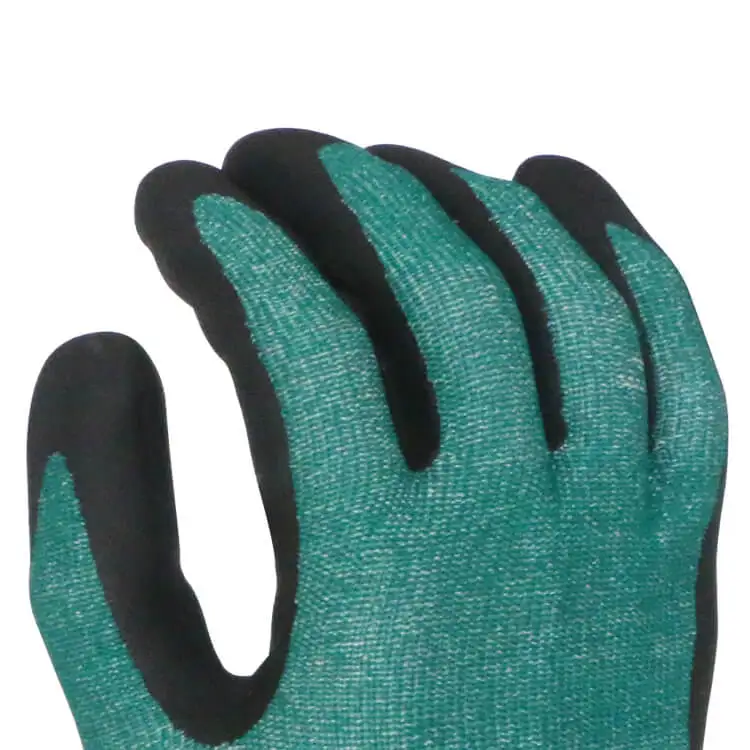 MaxiPact Green HPPE micro nitrile foam coating anti-cut gloves