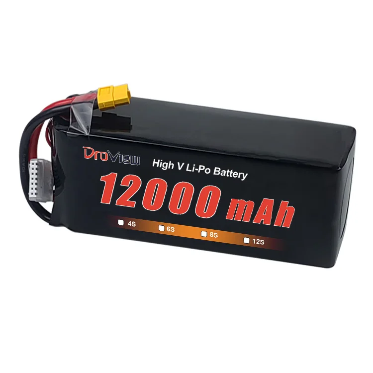Большой запас литий-полимерный аккумулятор 6S 22 8 V 12000mAh 30C Высокопроизводительные перезаряжаемые литиевые батарейки UAV для FPV Drone
