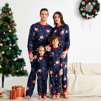 Matching Family Christmas Pajamas Santa Claus Print Parent-Children Baby Sleepwear Sets  for Family Pajamas Suit 2021