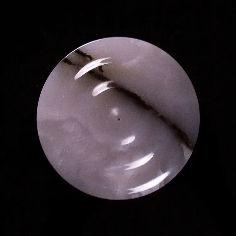 Custom Luxury Modern Round Water Ripple Natural Stone Black Marble Incense Stick Burner Holder For Home Decoration