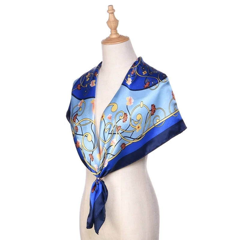 As Video Show Custom Printing 100% Mulberry Silk Scarf Custom Printed Satin Silk Scarf Square for Woman