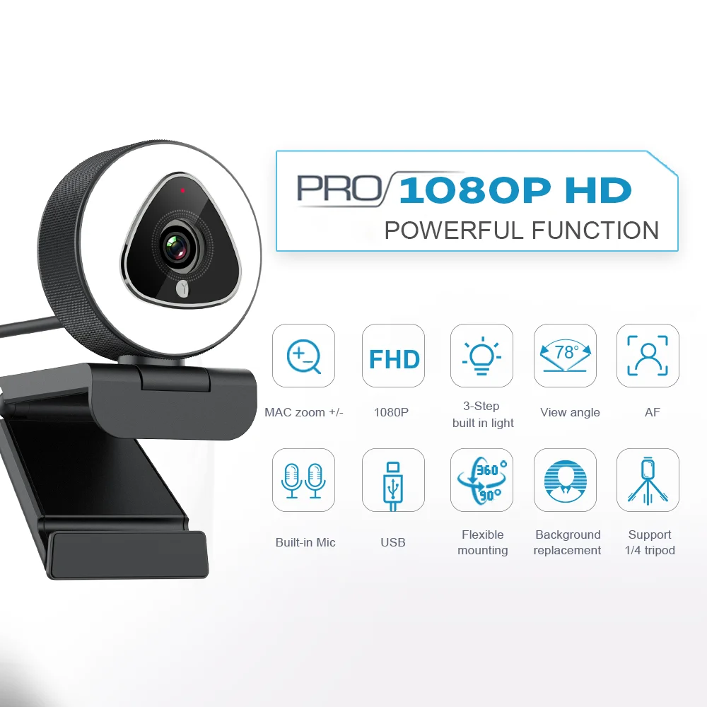 Wholesale HD 1080P Camera USB Webcam Online Teaching Webcams