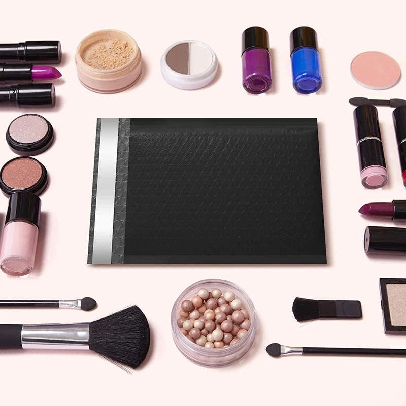 custom  low moq plastic  biodegradable matt black hot pink bubble flyers plastic courier ready to ship mailing bags