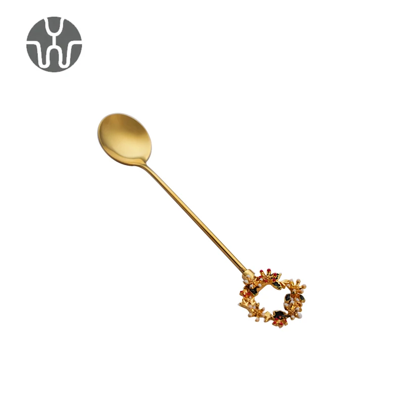 Christmas Decoration Metal Spoons Home tableware Stainless Steel Metal Spoon Kids Spoon Fork