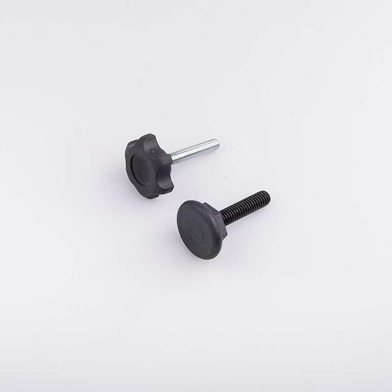custom made galvanized carbon steel fine thread thumb screw with plastic head