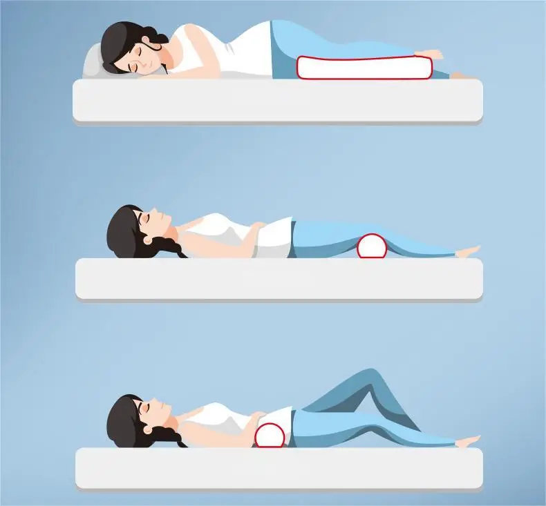 Cervical Neck Roll Memory Foam Pillow Bolster Pillow Round Neck Pillows Support for Sleeping