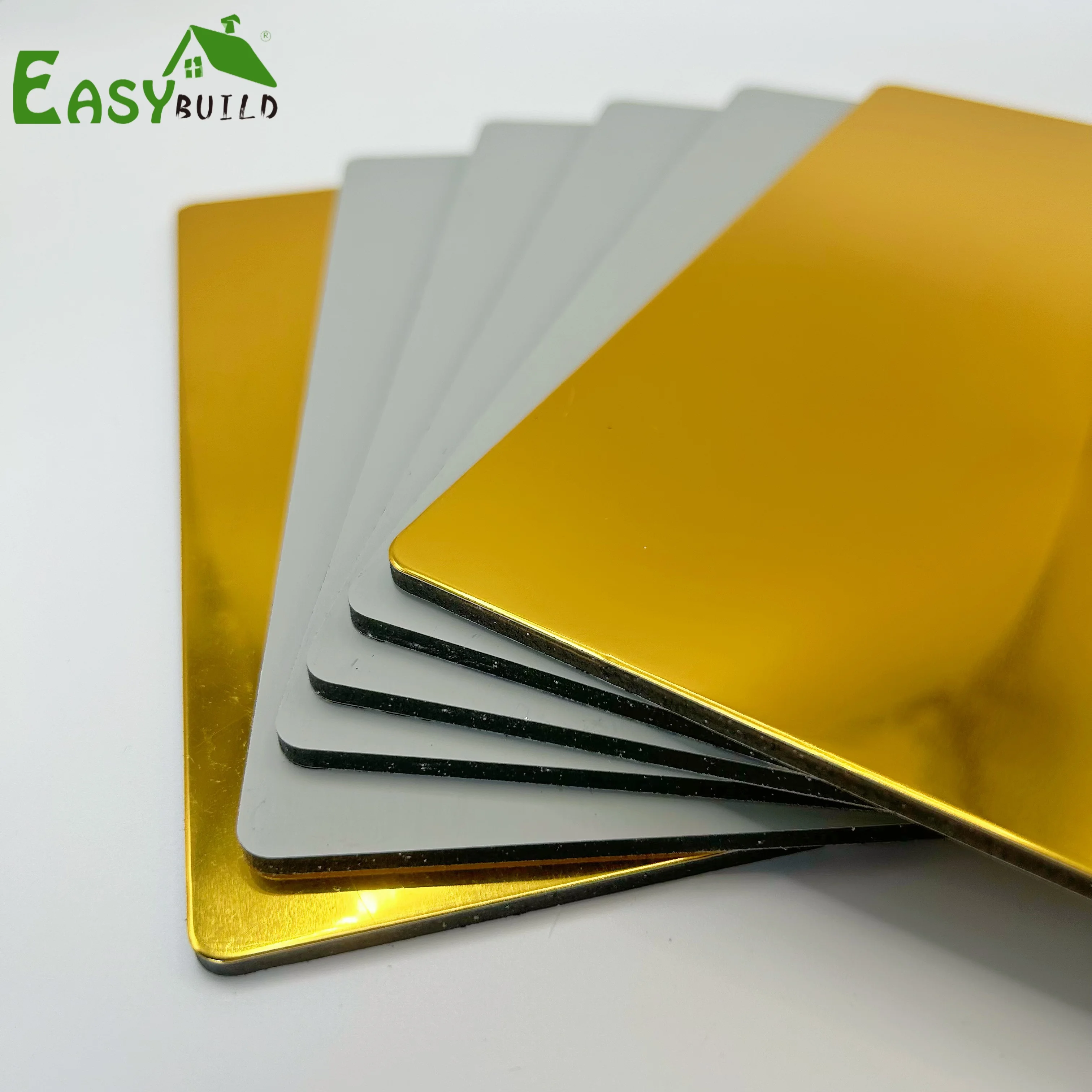 Factory purchase Gold Or Silver Mirror Aluminum Composite Panel decorative material