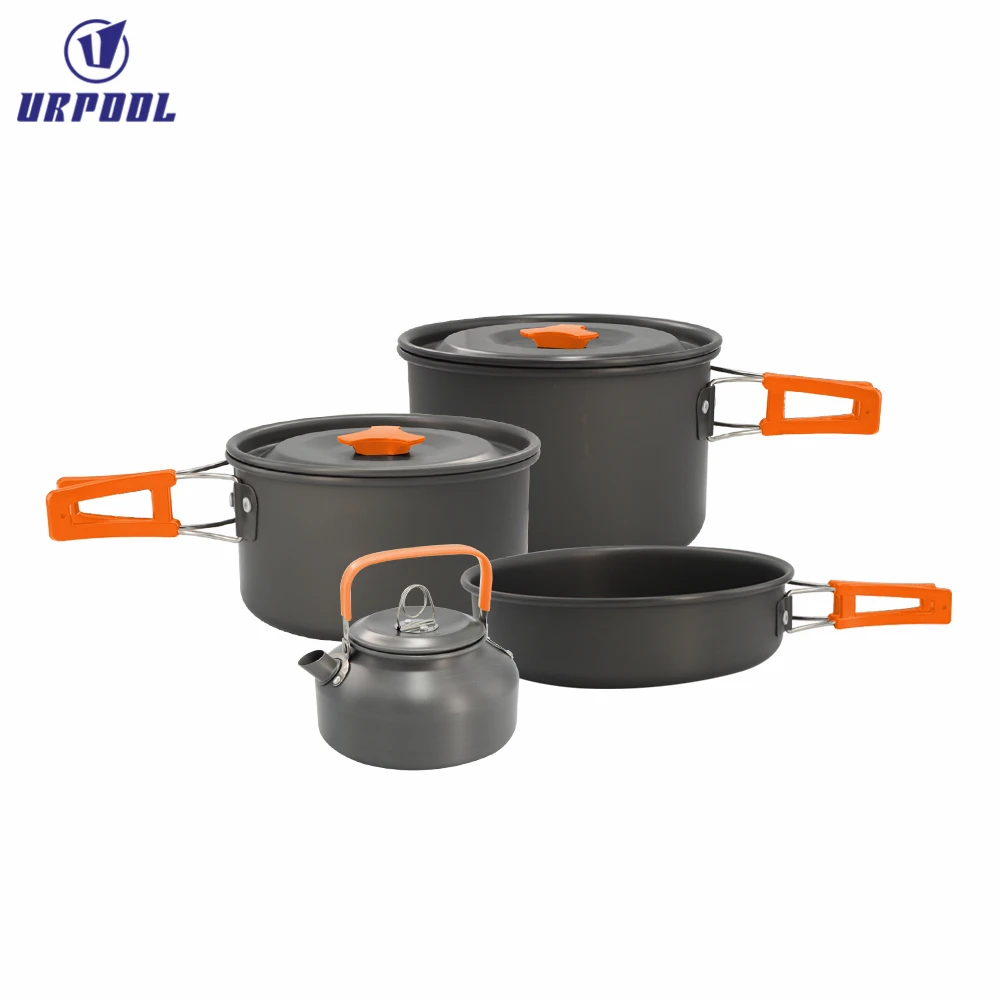Camping Tableware Outdoor Cookware Set Pots Tourist Dishes Bowl Kitchen Equipment Gear Utensils Hiking Picnic Travel
