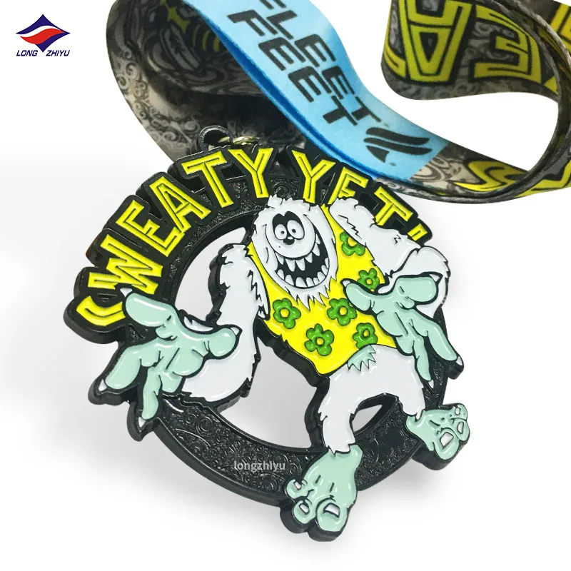 Longzhiyu 17 years metal marathon medals supplier cheap custom award 5k color run medal kid enamel anime sport medals