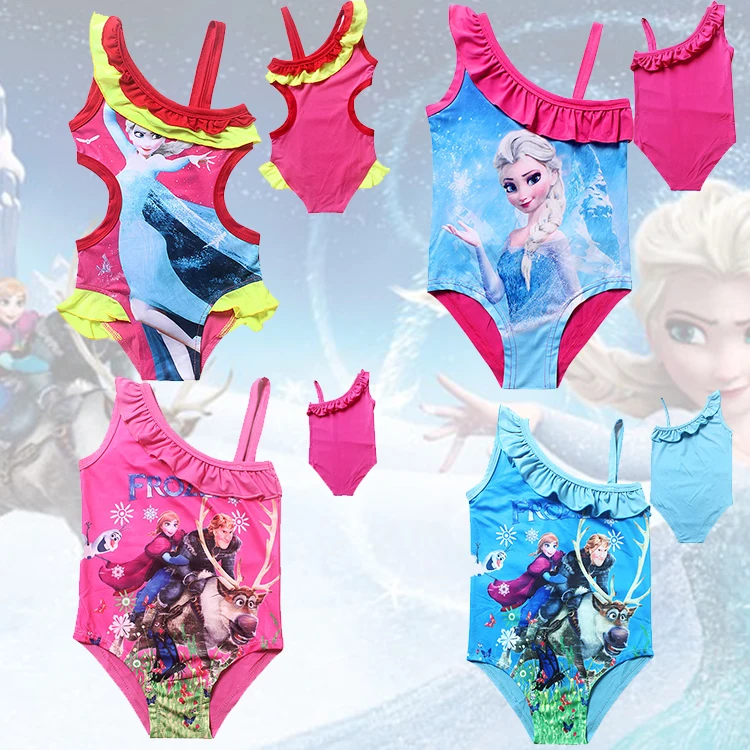 
Wholesale Cute Fashion Little Girls Baby Kids Anime Cartoon Printed Ruffle Swimsuits One Piece Swimwear For Children 