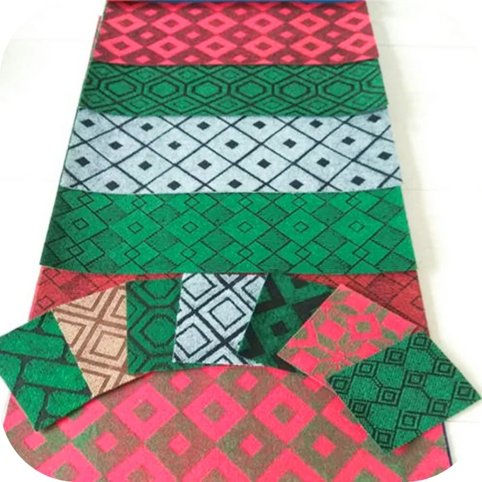 Wholesale Commercial Black Jacquard Carpets Stair Runner Raised Floor Red With Protective Film Rolls For Exhibition Hotel Runner