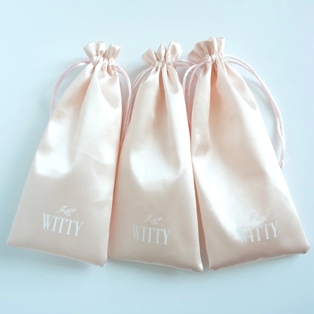 Wholesale Factory cheap  Luxury Private Label logo Custom Printed Bags Satin Bag Extension Packaging hair bags