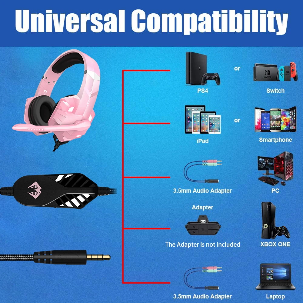 
Wholesale High Quality Computer Auriculares Auricular Kids Headphone Gamer 7.1 Gaming USB Headset PS Headphones With Microphone 