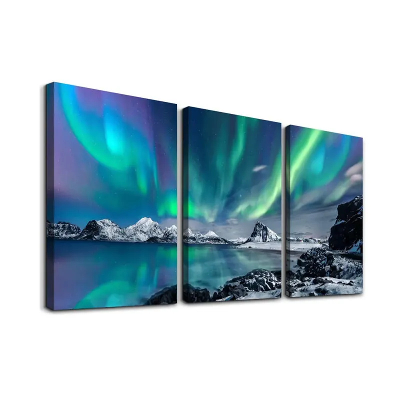 
Фермерское настенное искусство, пейзаж Авроры, Картина на холсте, настенные украшения для гостиной, растягивающиеся картины на холсте с рамкой 